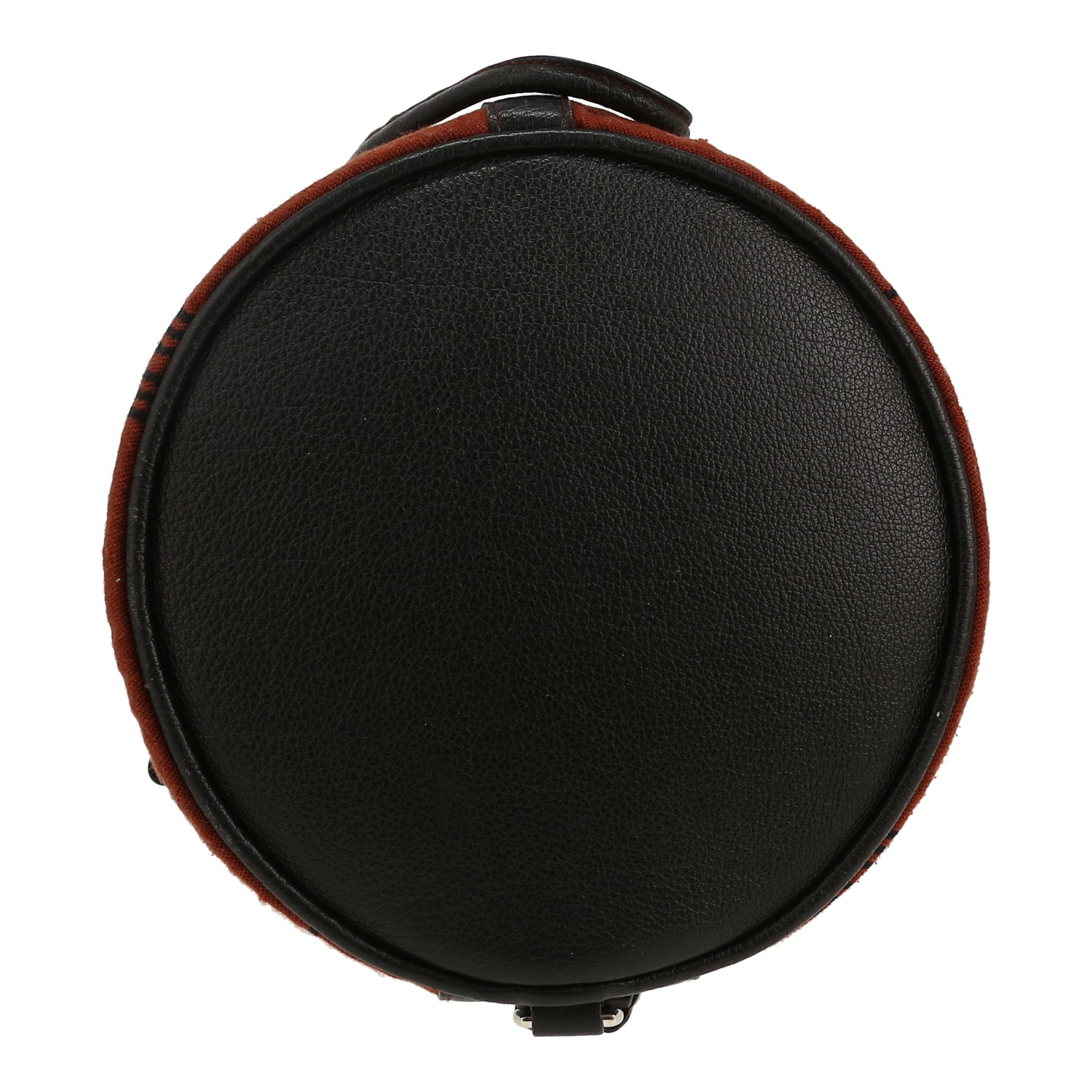 Sac à dos Hermès  Marin en toile marron et cuir noir - Detail D1