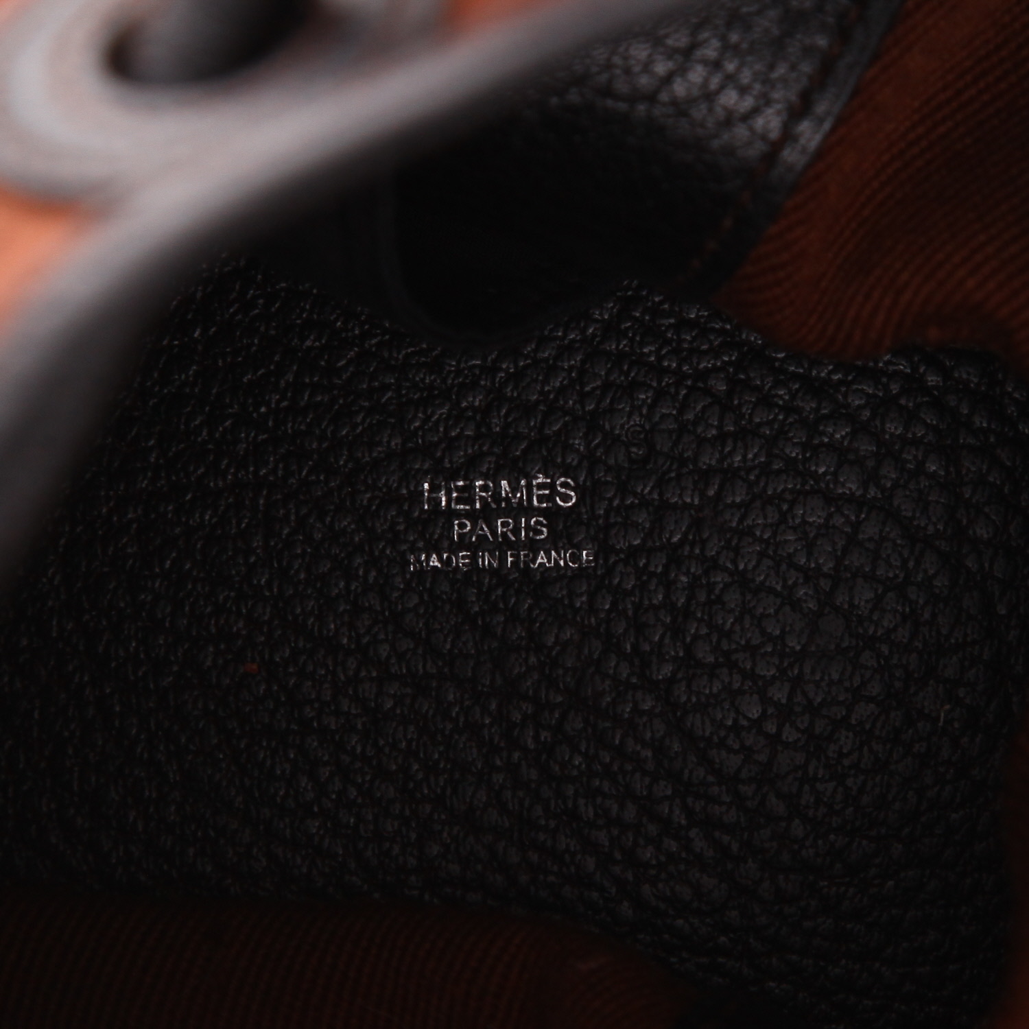 Zaino Hermès  Marin in tela marrone e pelle nera - Detail D2