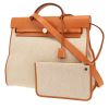 Hermès  Herbag handbag  in beige canvas  and Hunter cowhide - 00pp thumbnail