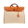 Hermès  Herbag handbag  in beige canvas  and Hunter cowhide - 360 thumbnail