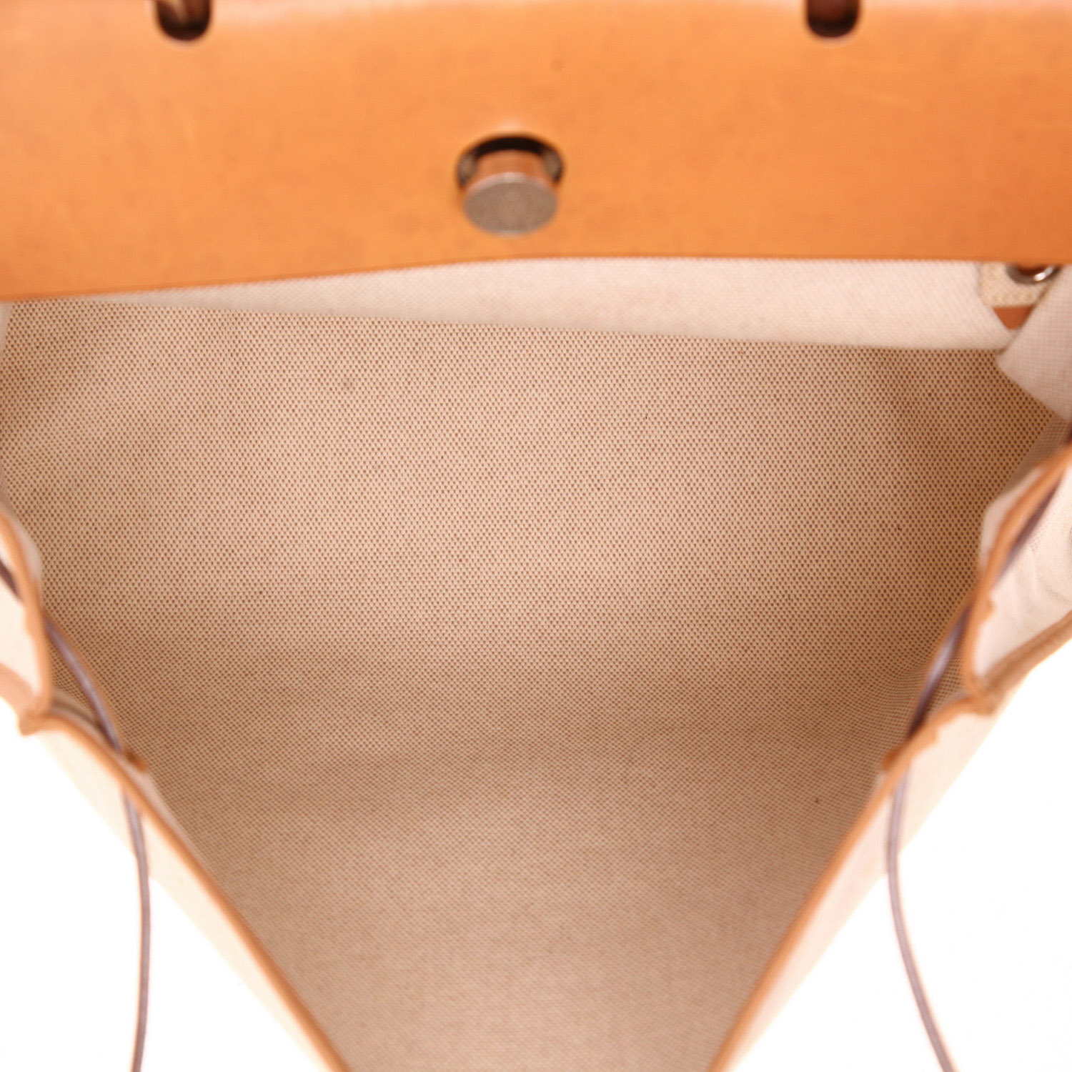 Sac à main Hermès  Herbag en toile beige et vache Hunter - Detail D3