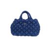 Bolso de mano Prada   en raffia azul - 360 thumbnail