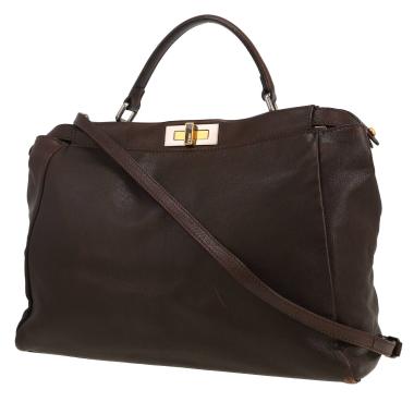 Sac à main Fendi  Peekaboo grand modèle  en cuir marron