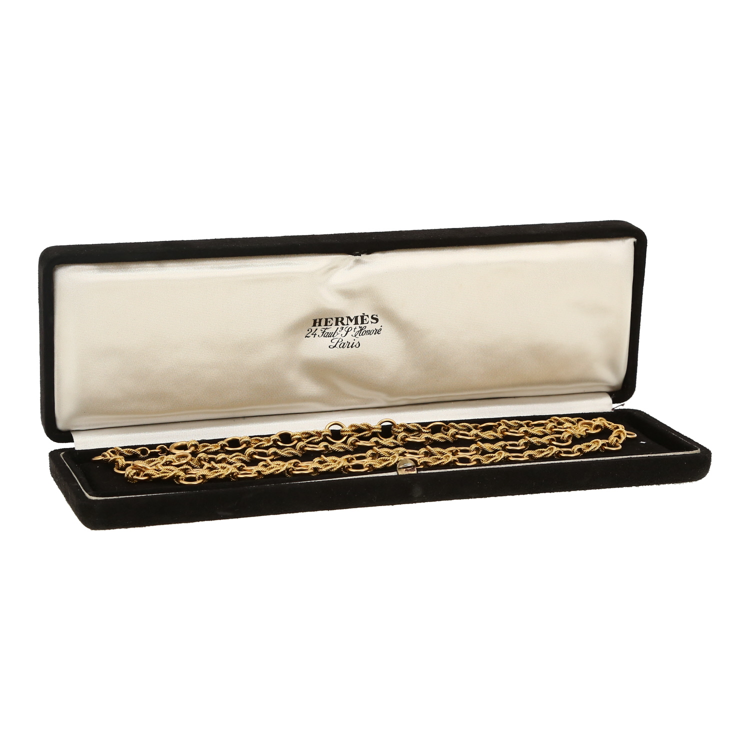 Hermès Audierne long necklace in yellow gold - Detail D2