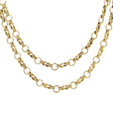 Hermès Audierne long necklace in yellow gold
