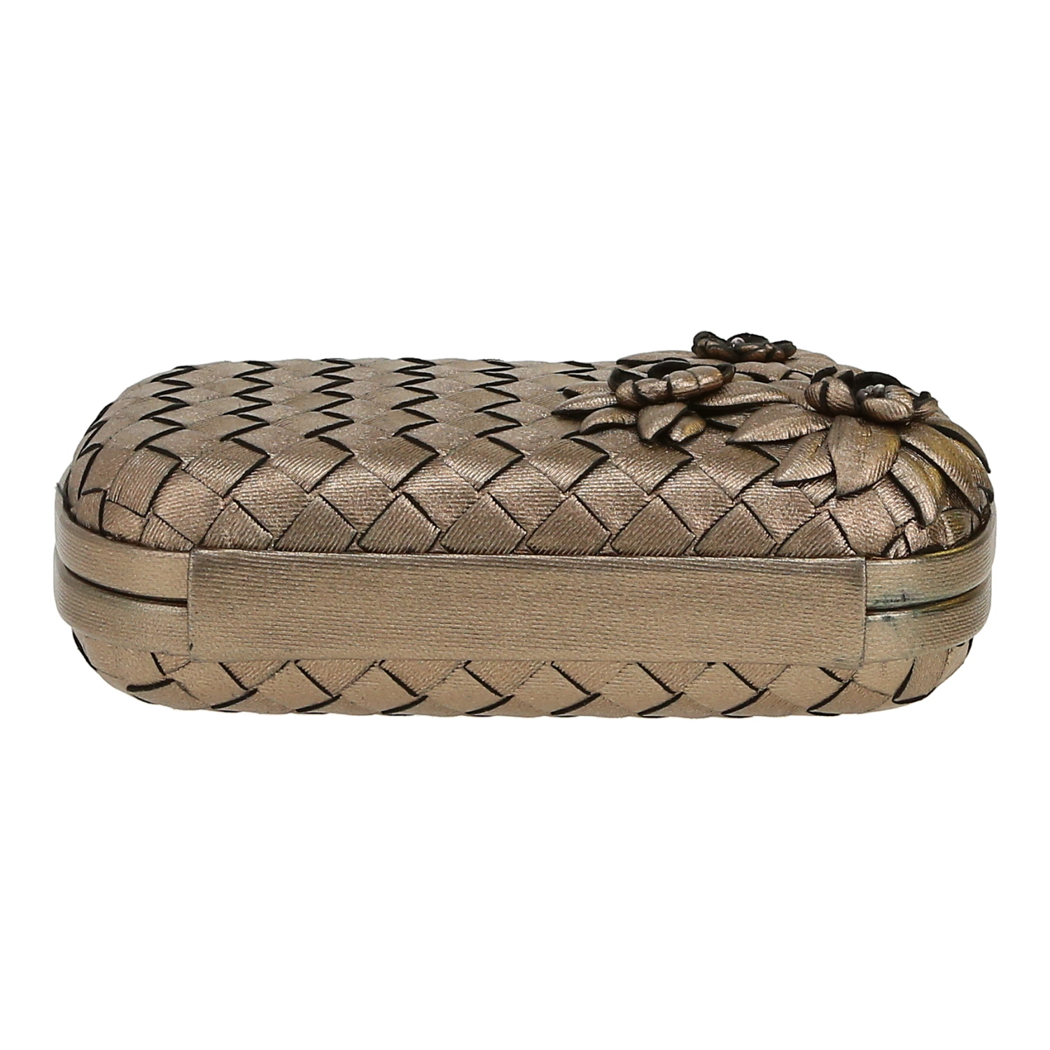 Bolsito de mano Bottega Veneta  Knot en cuero trenzado bronce - Detail D1