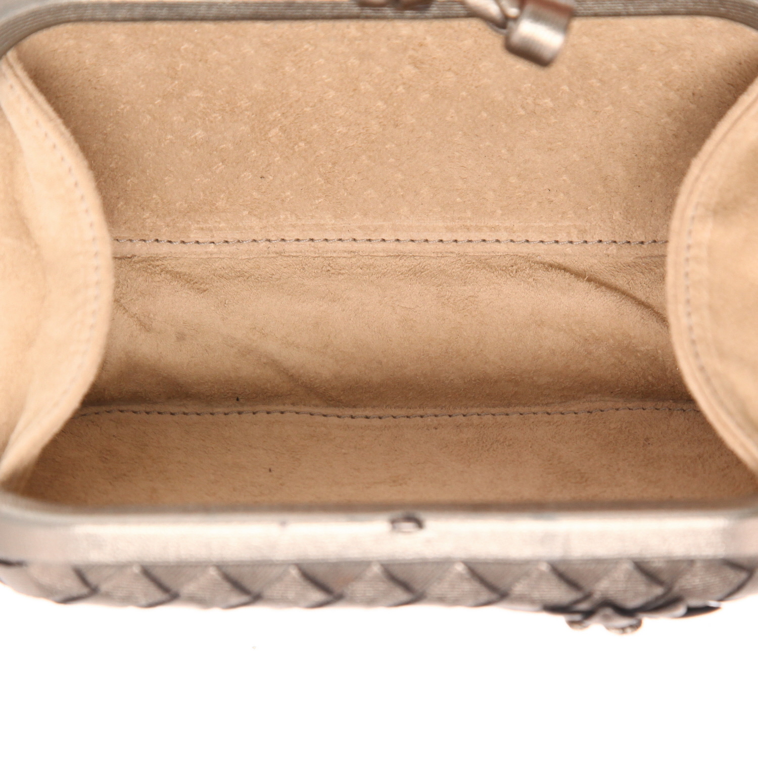 Pochette Bottega Veneta  Knot in pelle intrecciata bronzo - Detail D3