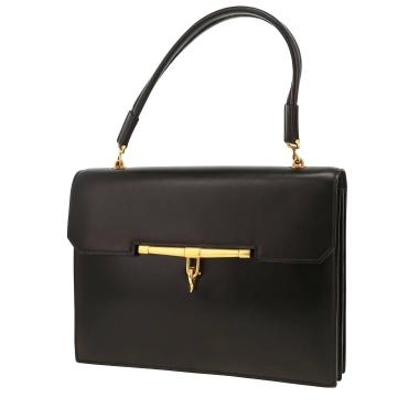 Bolso de mano Hermès   en cuero box negro