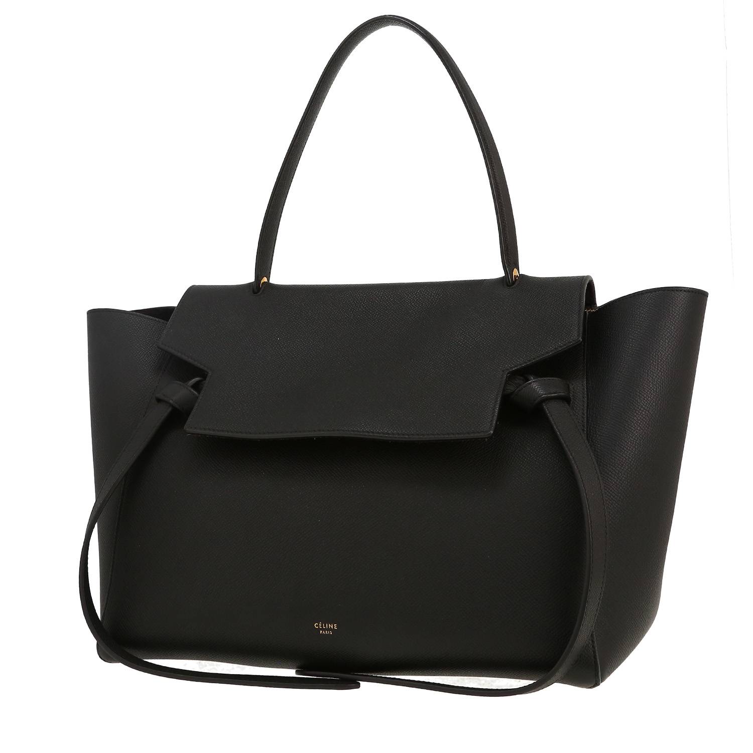 Bolso de mano Celine  Belt en cuero granulado negro
