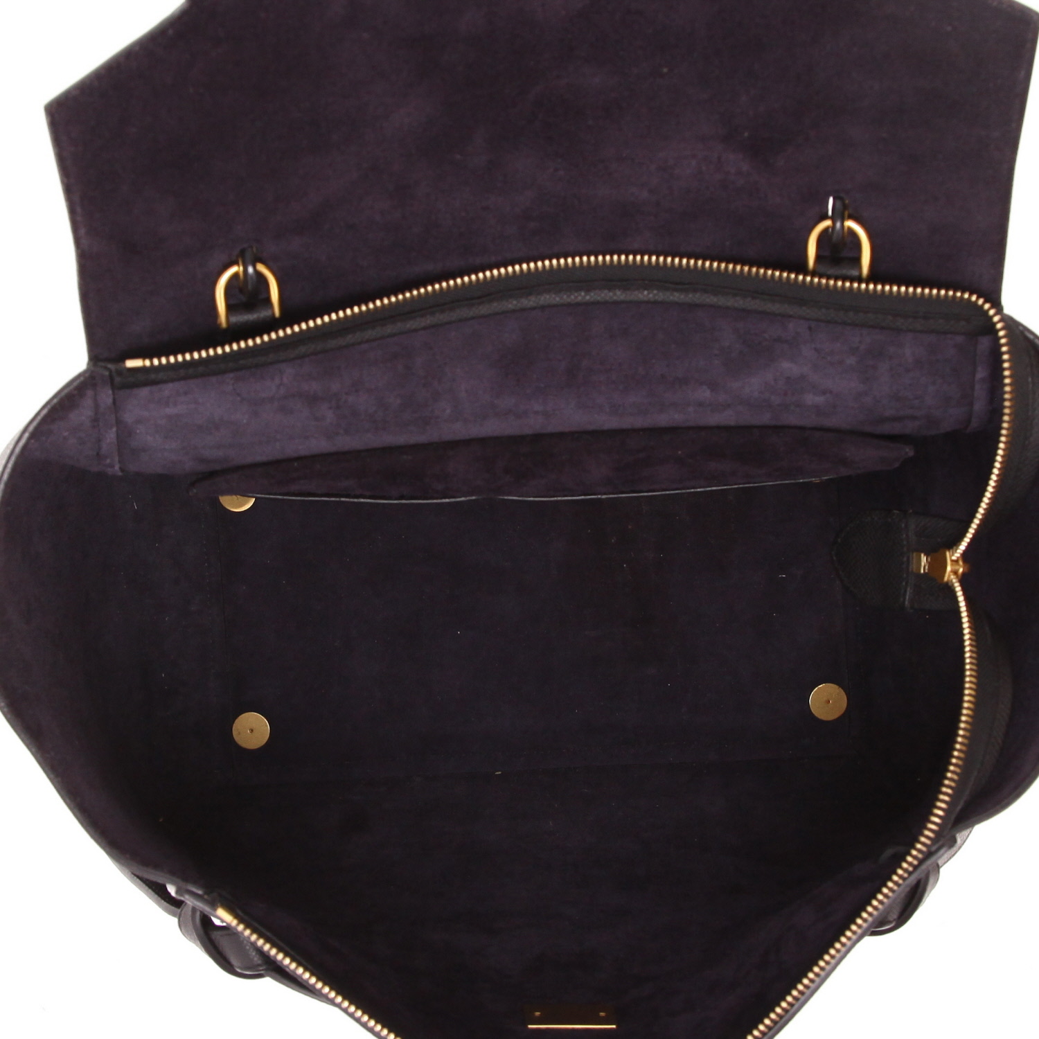 Bolso de mano Celine  Belt en cuero granulado negro - Detail D3