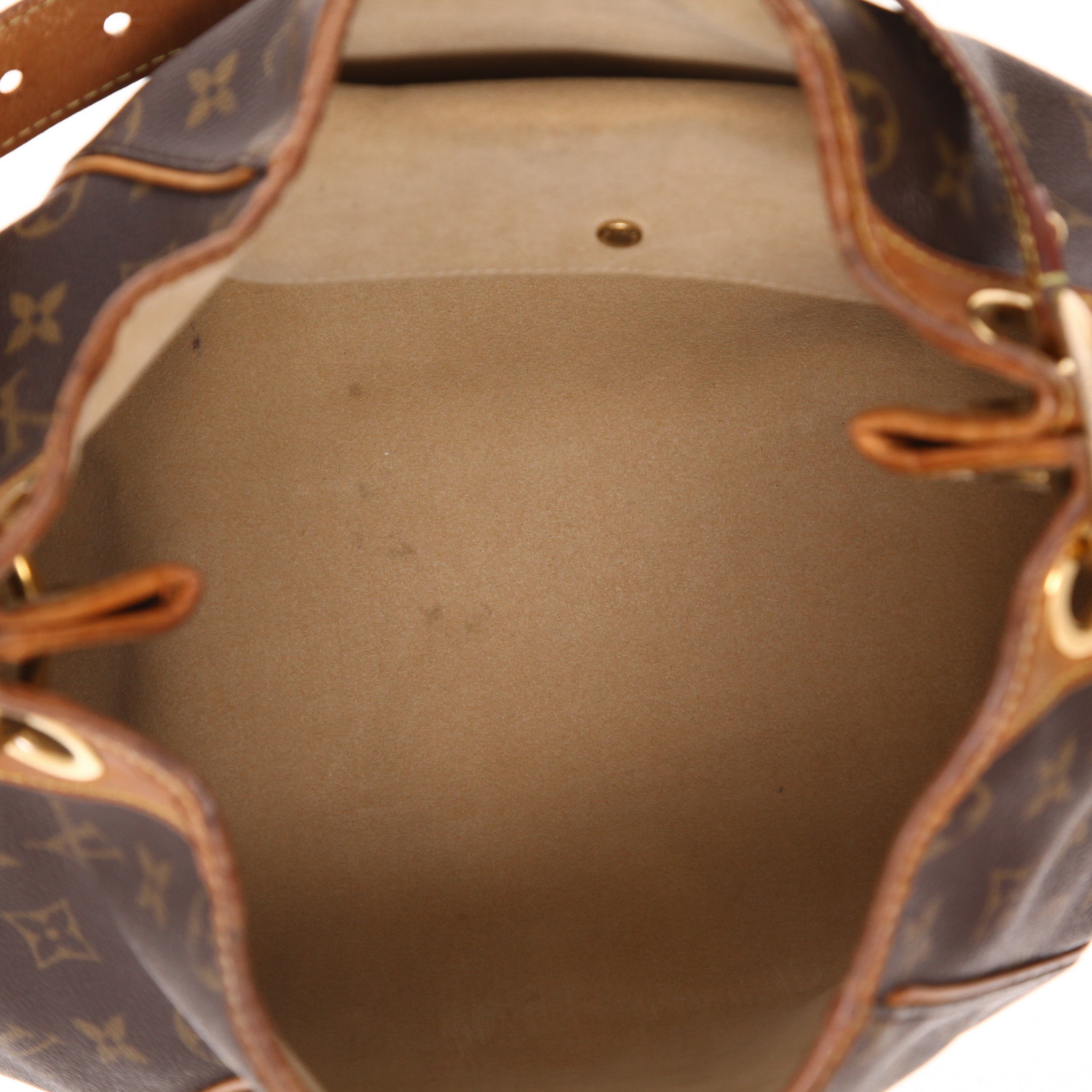 Sac à main Louis Vuitton  Galliera en toile monogram marron et cuir naturel - Detail D3