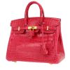 Sac à main Hermès  Birkin 25 cm en crocodile niloticus Rose extrême - 00pp thumbnail