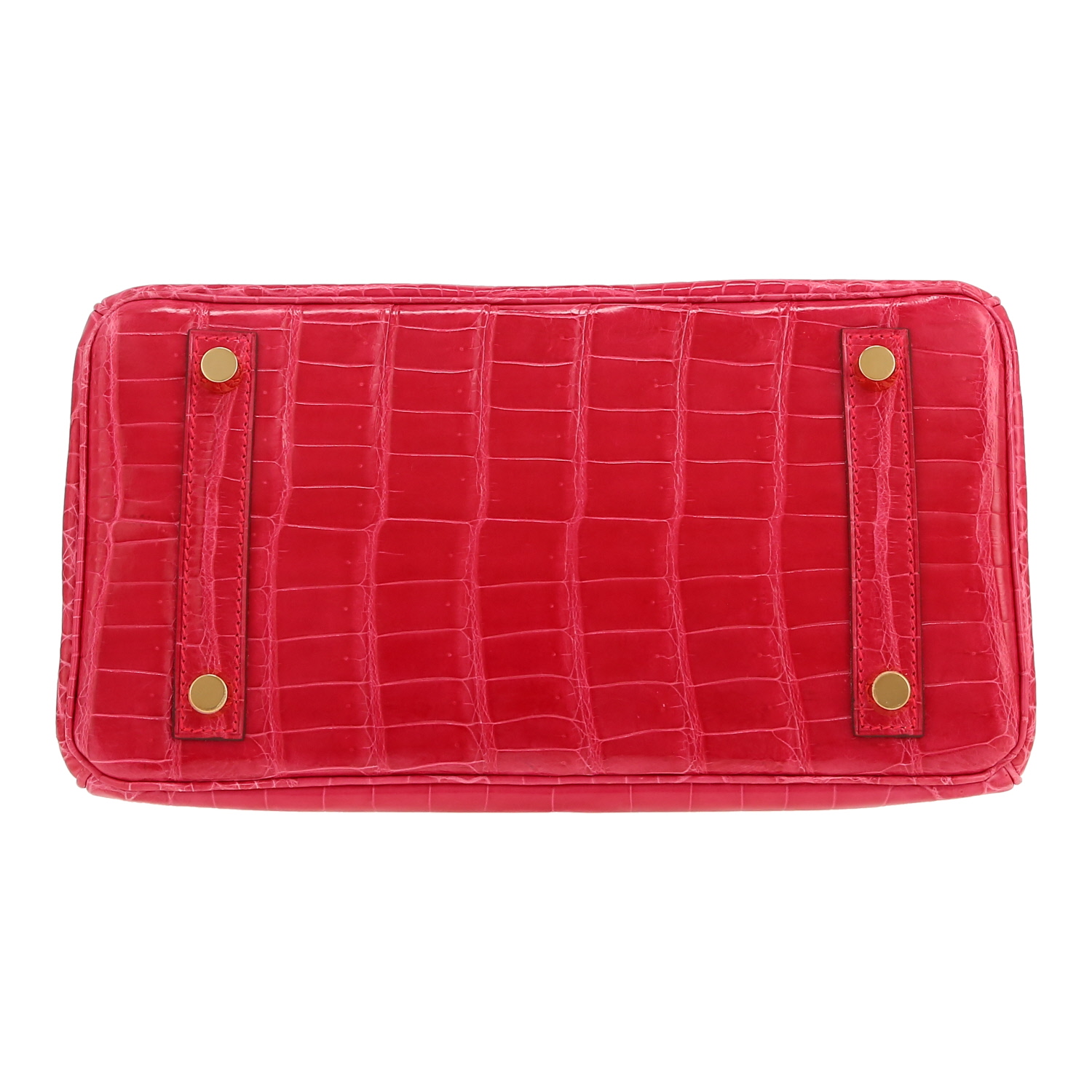 Hermès  Birkin 25 cm handbag  in Rose extrême niloticus crocodile - Detail D1