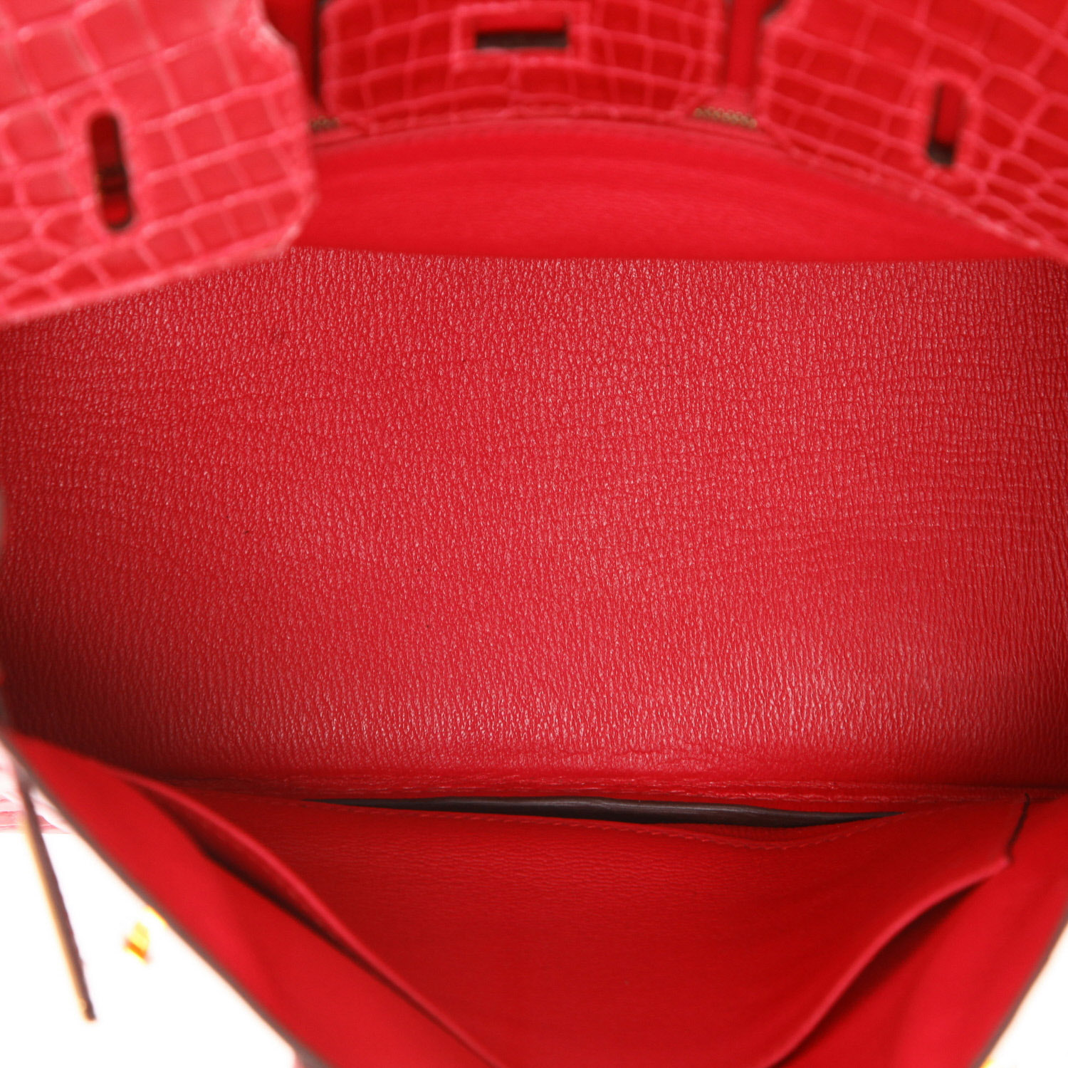 Sac à main Hermès  Birkin 25 cm en crocodile niloticus Rose extrême - Detail D3