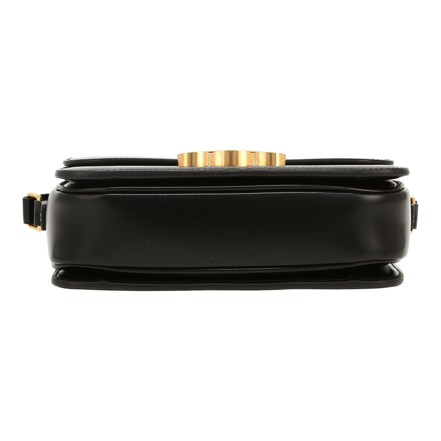 Sac bandoulière Celine  Triomphe Teen en cuir noir - Detail D1