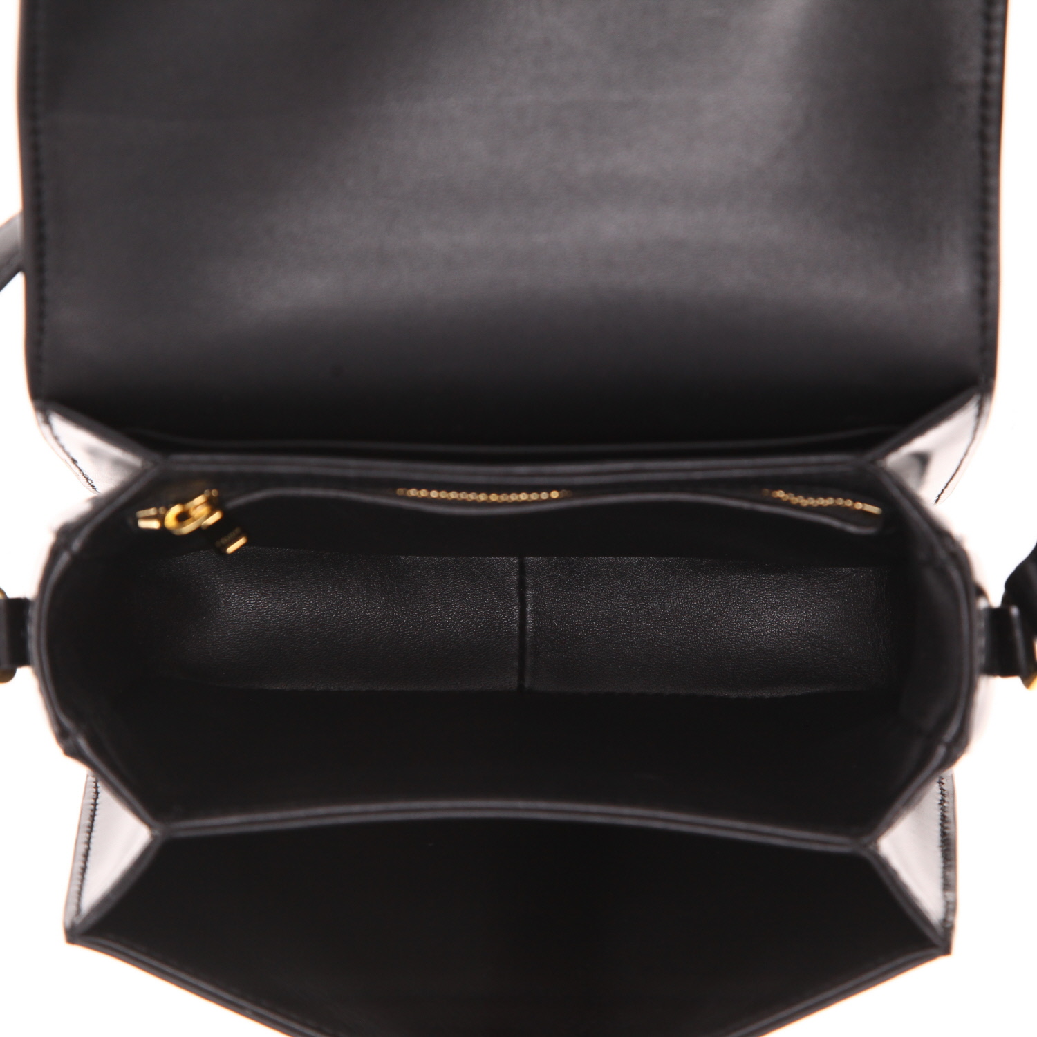 Borsa a tracolla Celine  Triomphe Teen in pelle nera - Detail D3