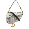 Dior  Saddle Newspaper handbag  in white and black leather - 00pp thumbnail