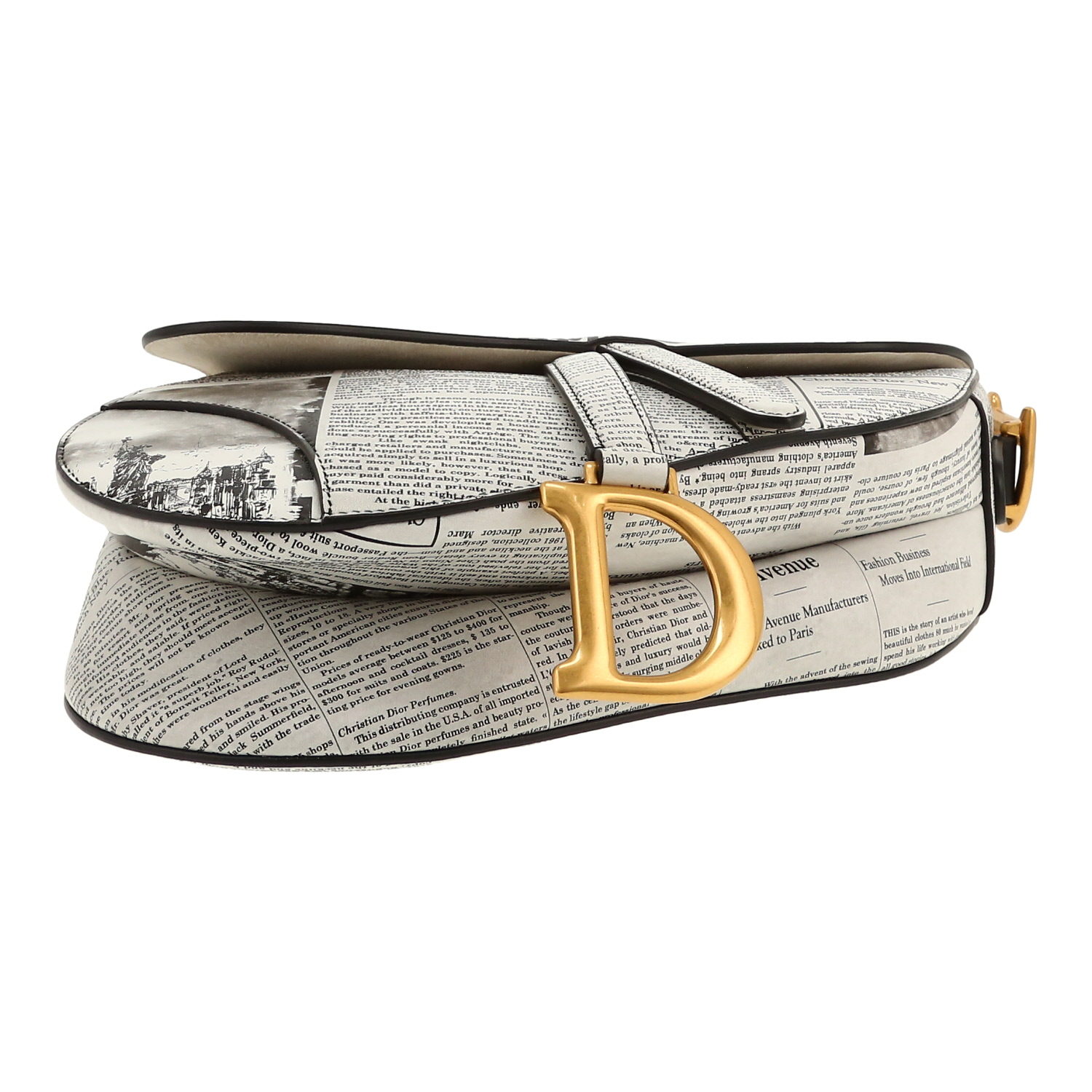 Borsa Dior  Saddle in pelle bianca e nera - Detail D1