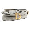 Dior  Saddle Newspaper handbag  in white and black leather - Detail D1 thumbnail