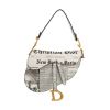 Dior  Saddle Newspaper handbag  in white and black leather - Detail D4 thumbnail