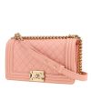 Chanel  Boy shoulder bag  in pink quilted grained leather - 00pp thumbnail