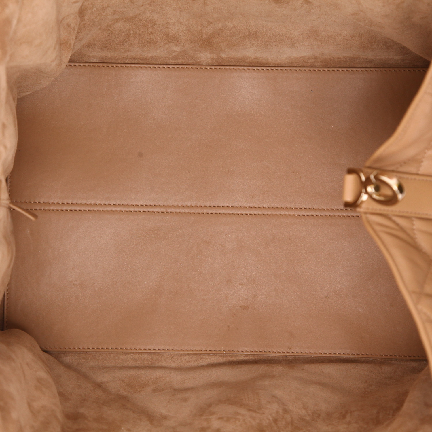 Sac cabas Dior  Toujours en cuir cannage marron camel - Detail D3