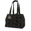 Dior  Toujours handbag  in black and white tweed  and black leather - Detail D4 thumbnail