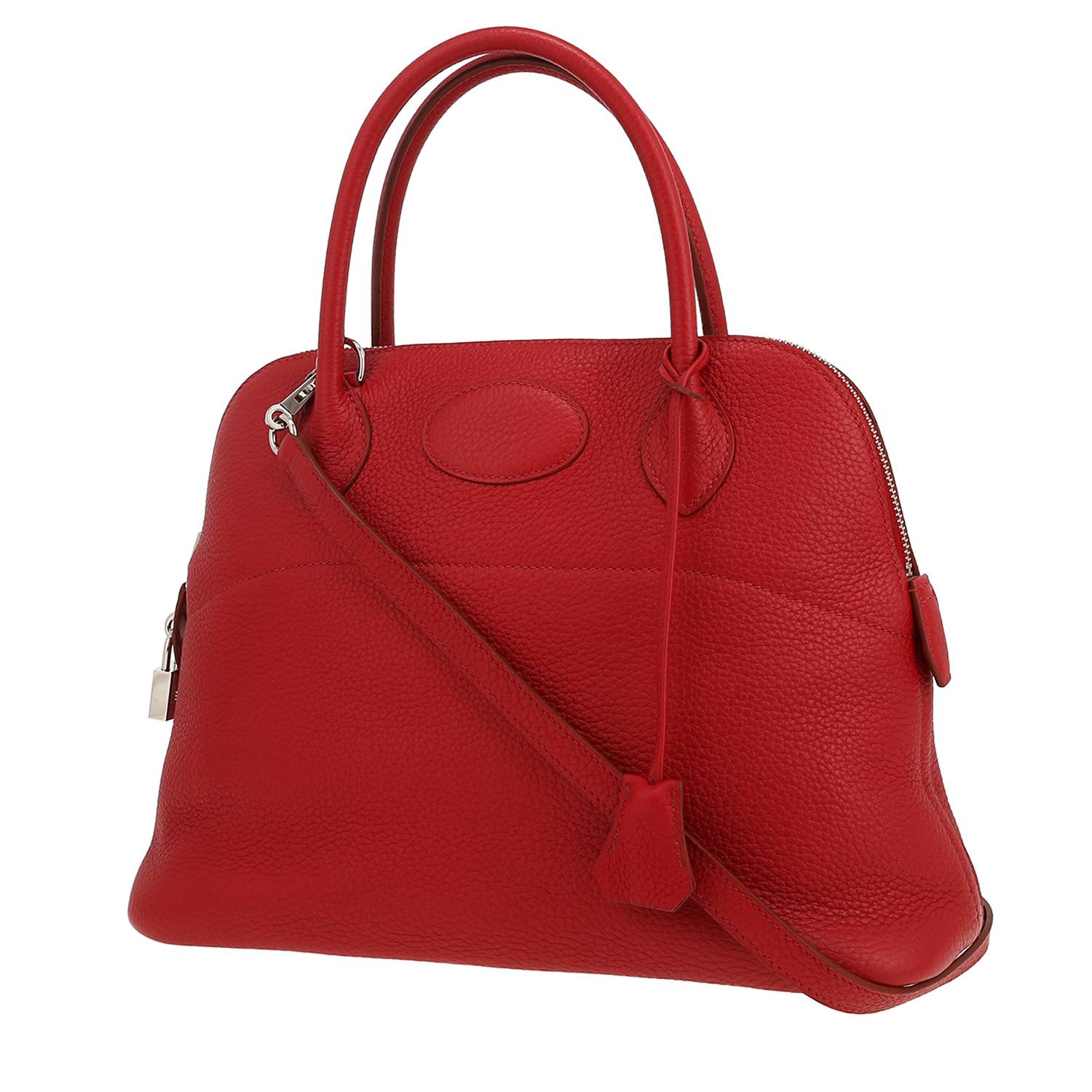 Hermès Bolide 30 cm handbag in red togo leather