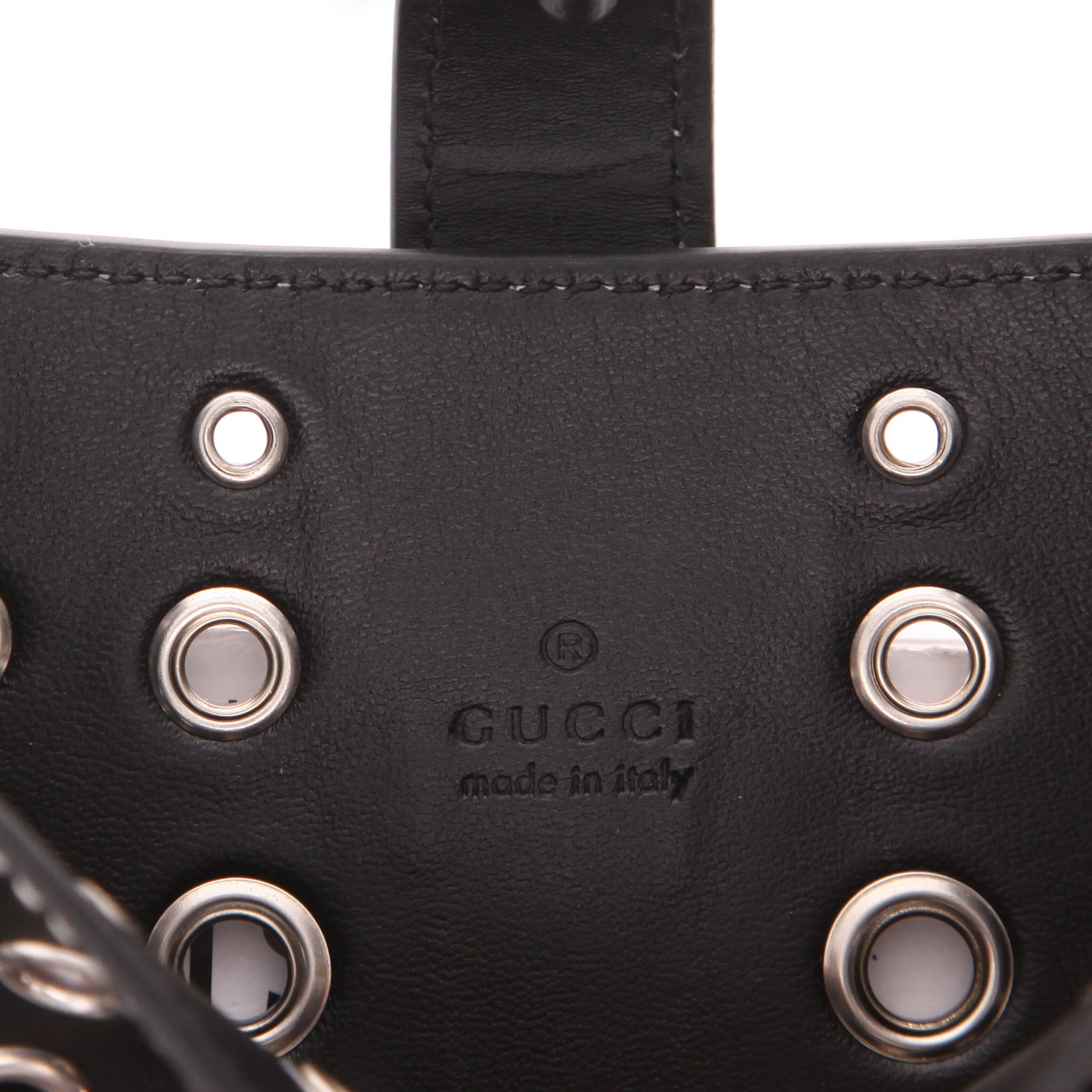 Sac à main Gucci  HA HA HA Jackie 1961 en cuir noir - Detail D2