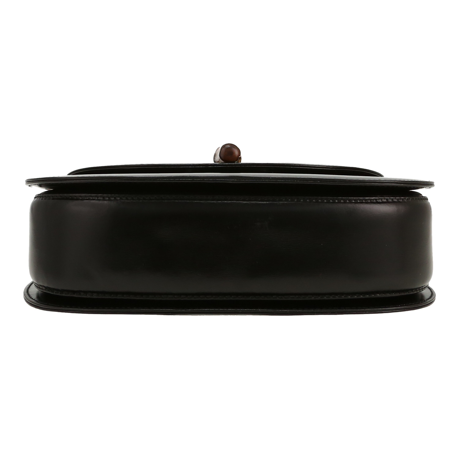 Sac à main Gucci  Bamboo en cuir noir et bambou - Detail D1