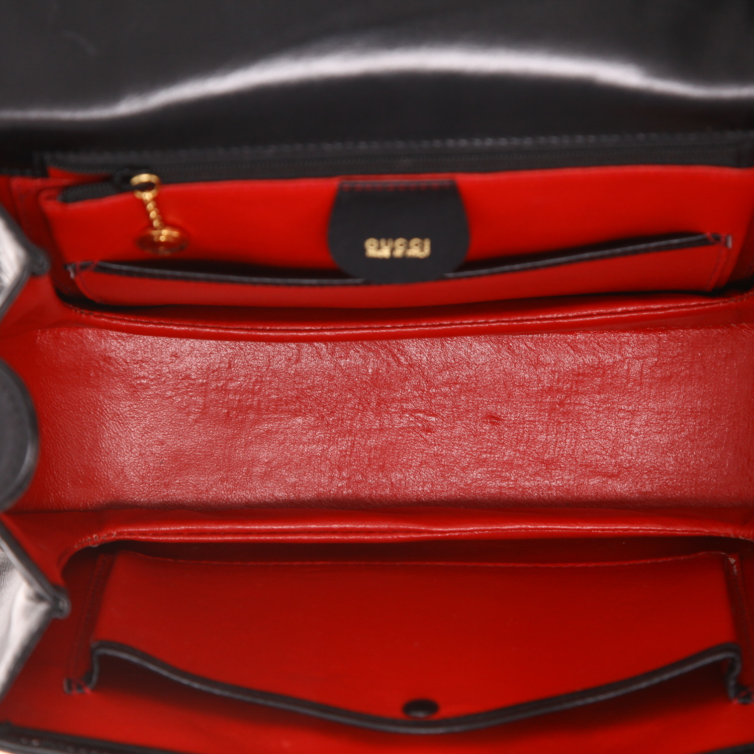 Bolso bandolera Gucci  Bamboo modelo mediano  en cuero negro y bambú - Detail D3