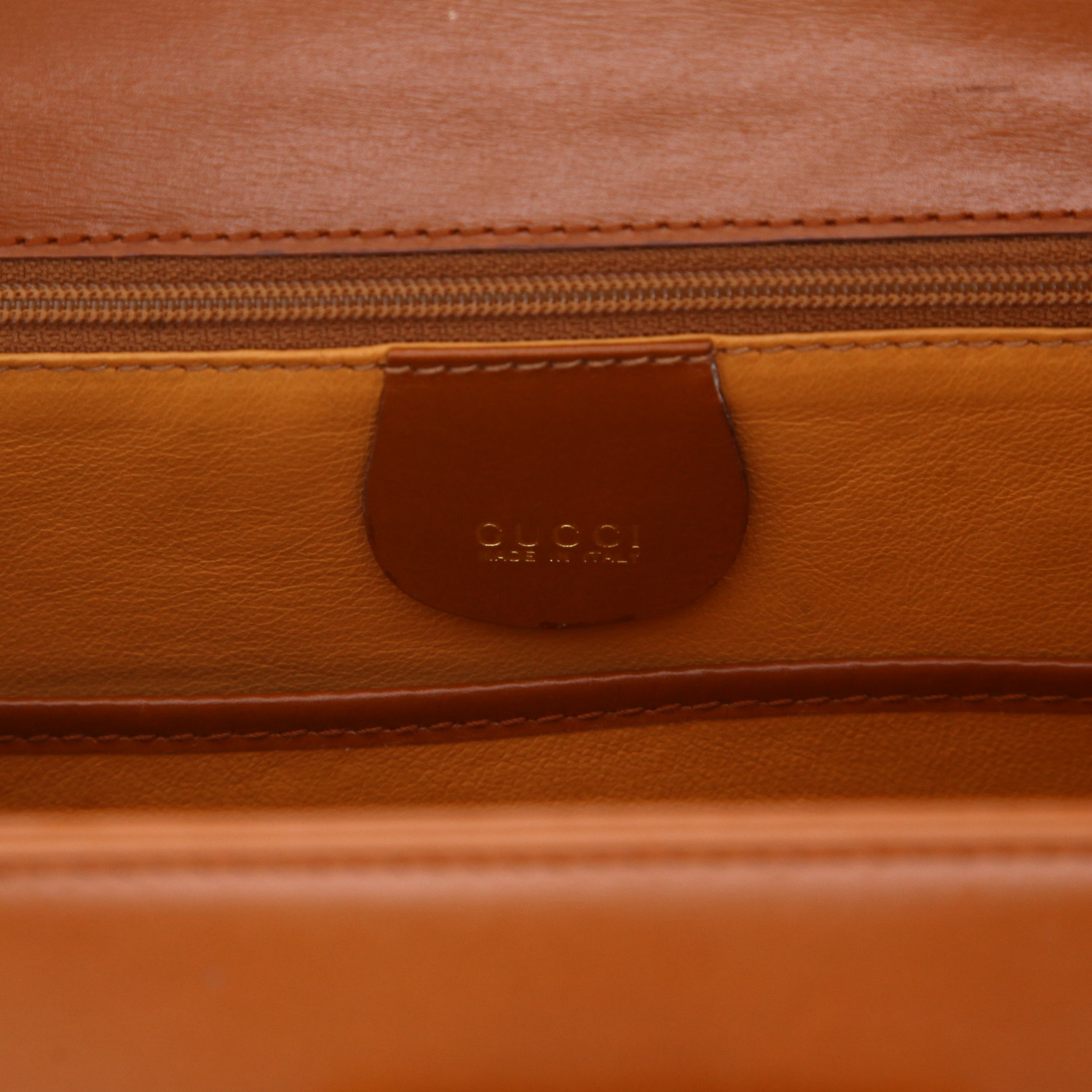 Sac bandoulière Gucci  Bamboo moyen modèle  en cuir marron et bambou - Detail D2