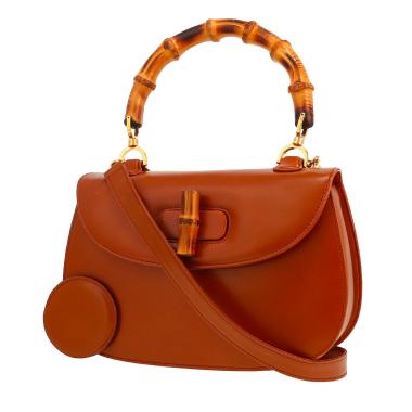 Sac bandoulière Gucci  Bamboo en cuir marron et bambou