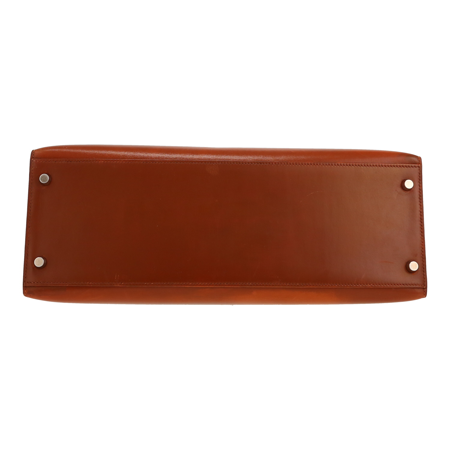 Hermès  Kelly 35 cm handbag  in brown box leather - Detail D1