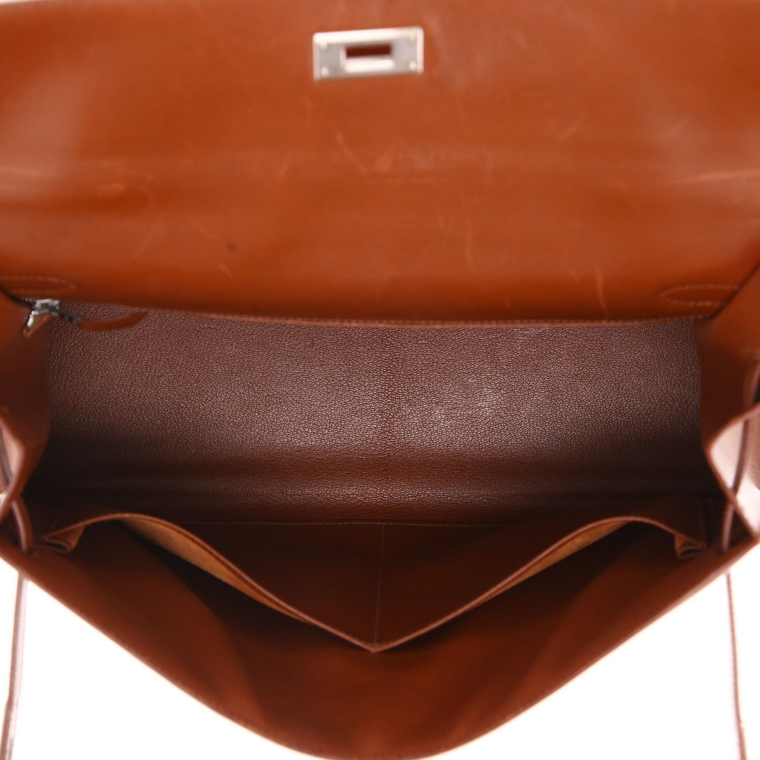 Bolso de mano Hermès  Kelly 35 cm en cuero box marrón - Detail D3