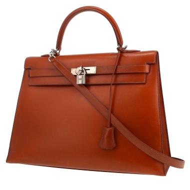 Sac à main Hermès  Kelly 35 cm en cuir box marron