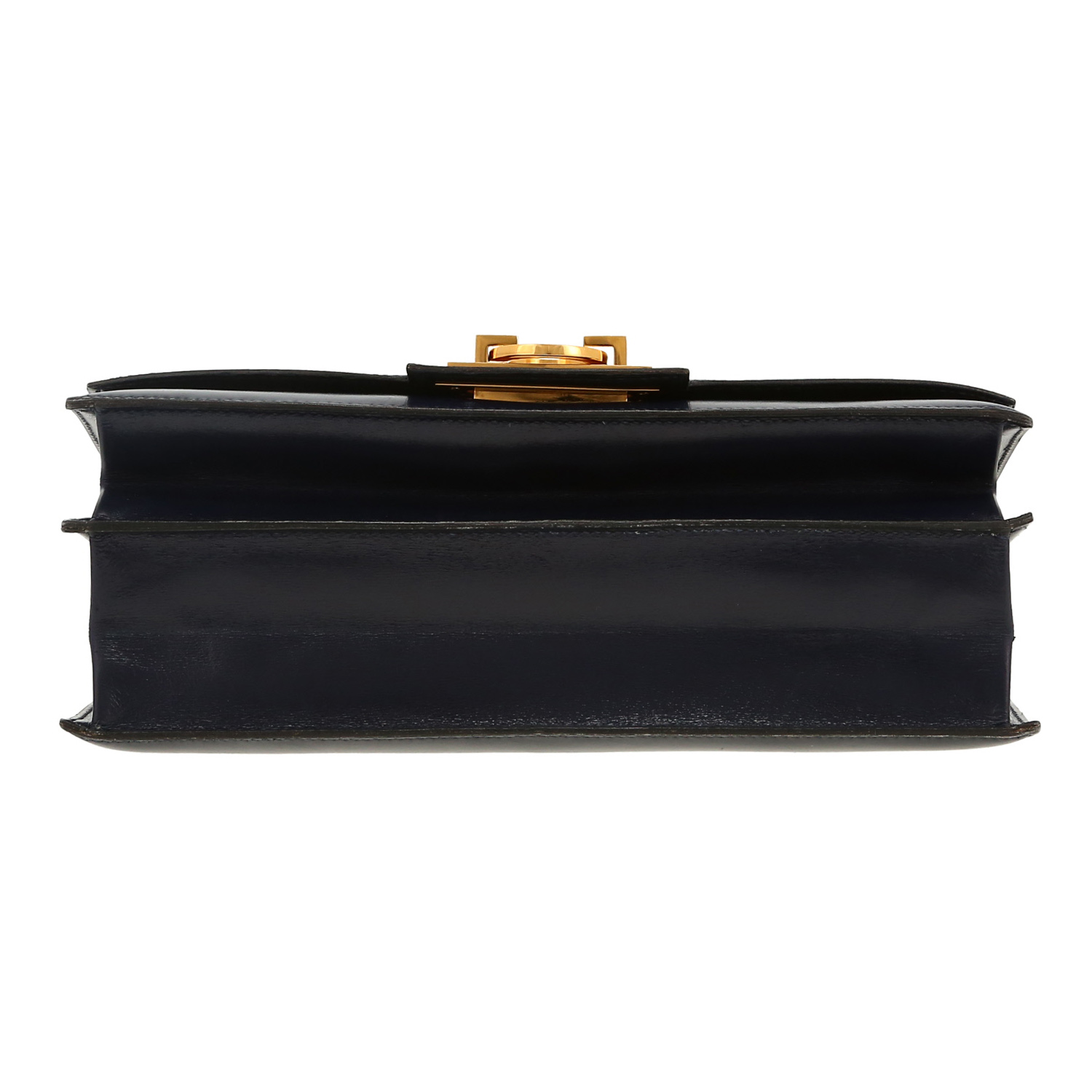Hermès  Ring handbag  in navy blue box leather - Detail D1