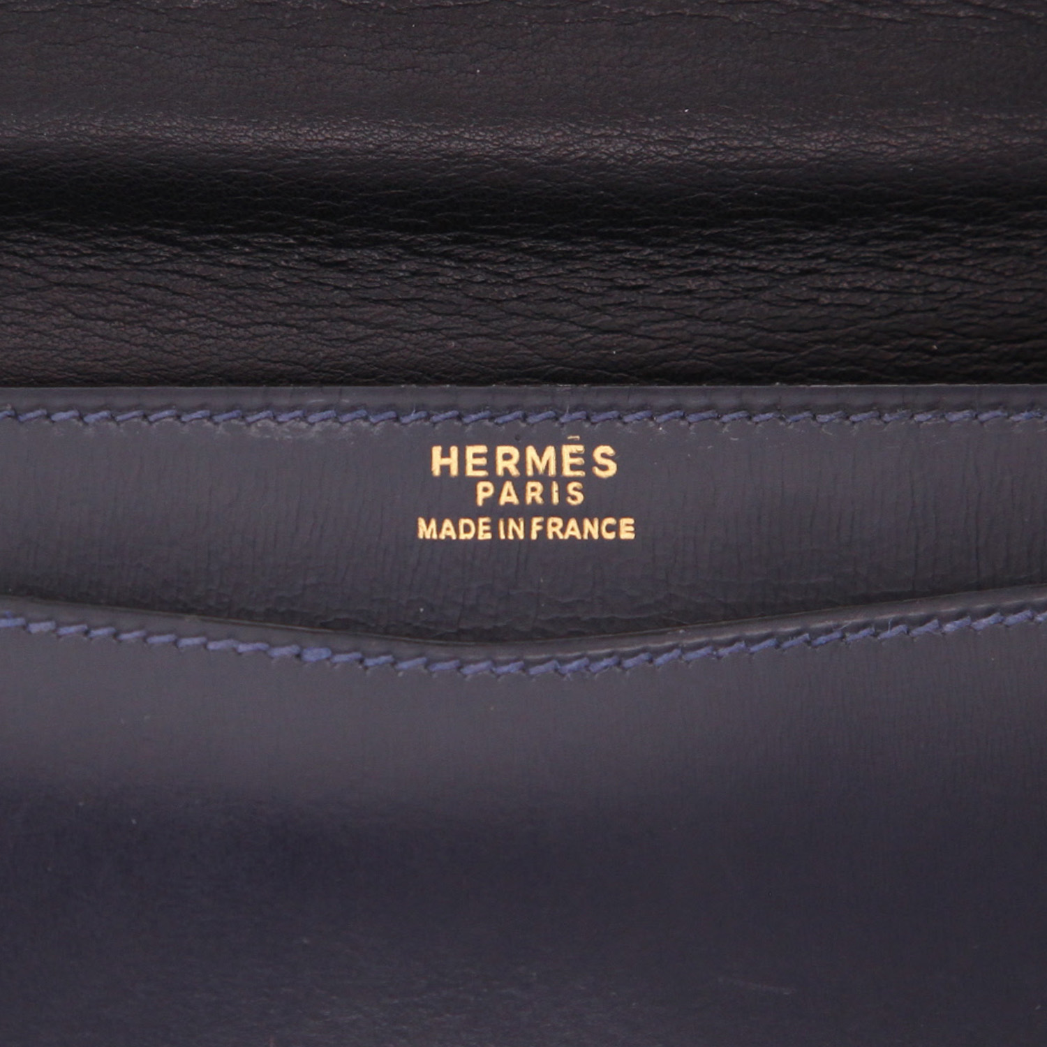 Sac à main Hermès  Ring en cuir box bleu-marine - Detail D2