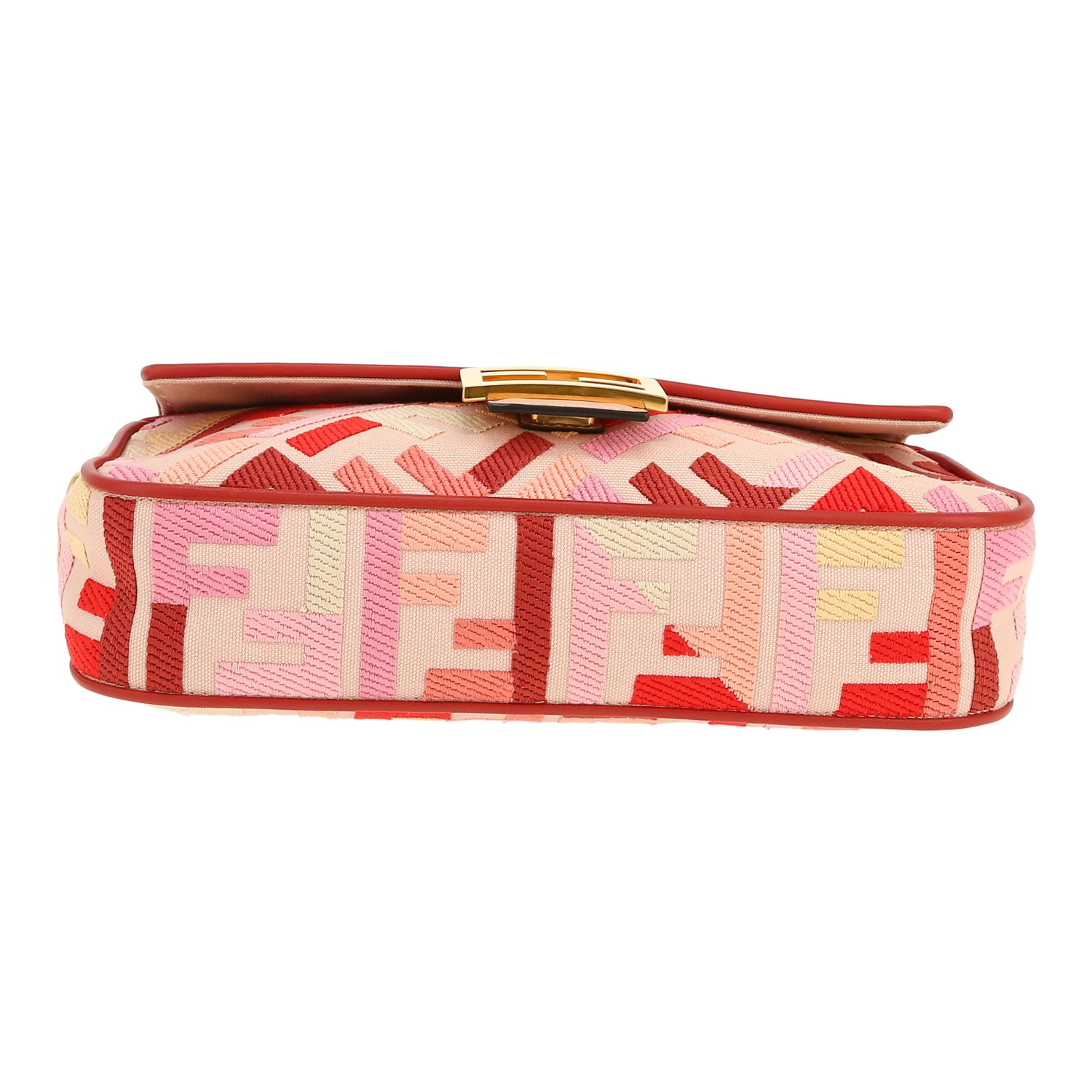 Fendi  Baguette handbag  in pink and red logo canvas - Detail D1