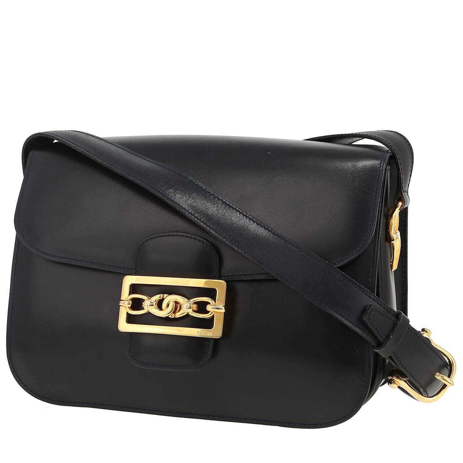 Borsa a spalla Celine  Vintage in pelle blu marino - 00pp