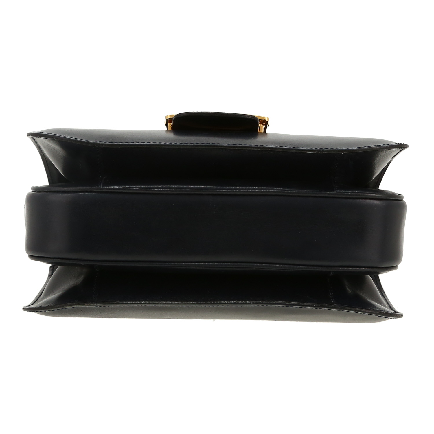 Celine  Vintage shoulder bag  in navy blue leather - Detail D1