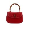 Gucci  Bamboo large model  shoulder bag  in red leather - 360 thumbnail