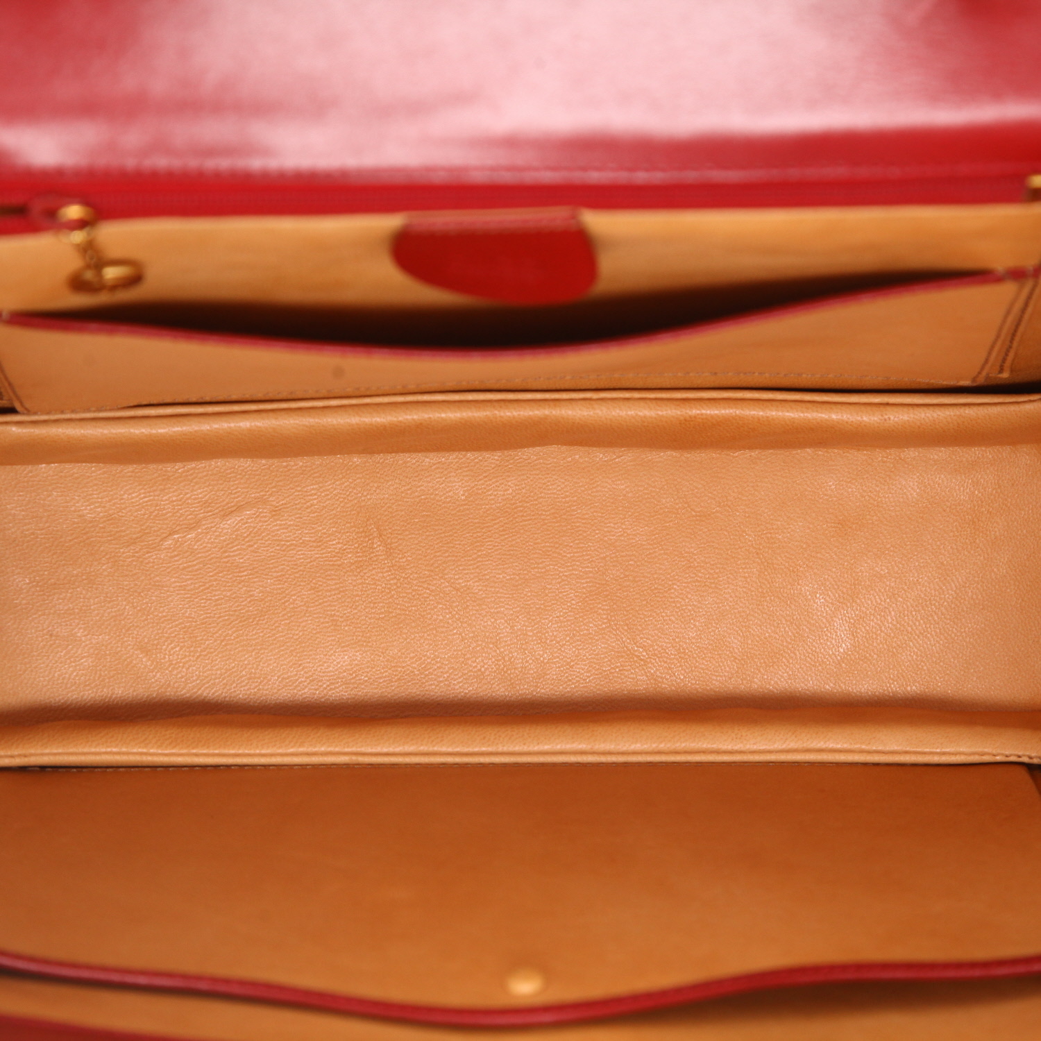 Borsa a tracolla Gucci  Bamboo modello grande  in pelle rossa - Detail D3