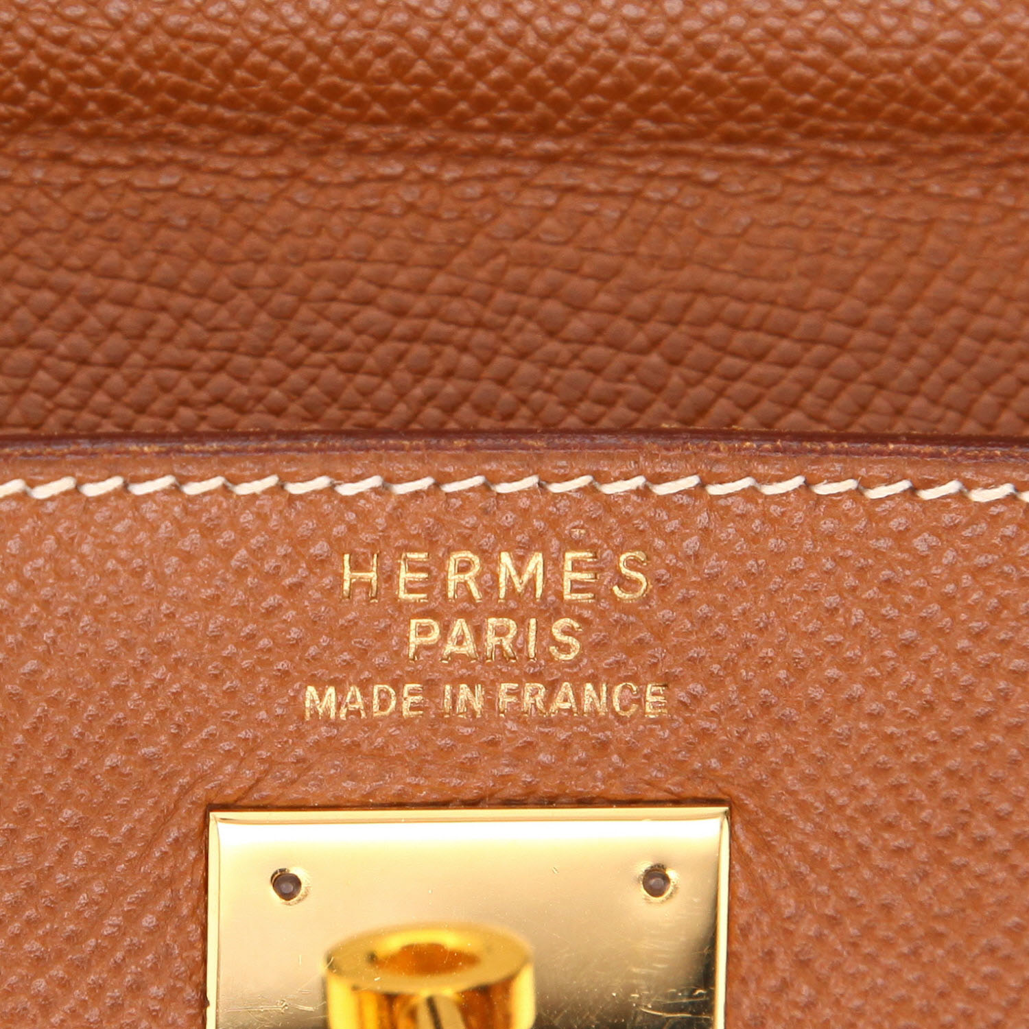 Borsa Hermès  Kelly 35 cm in pelle Courchevel gold - Detail D2