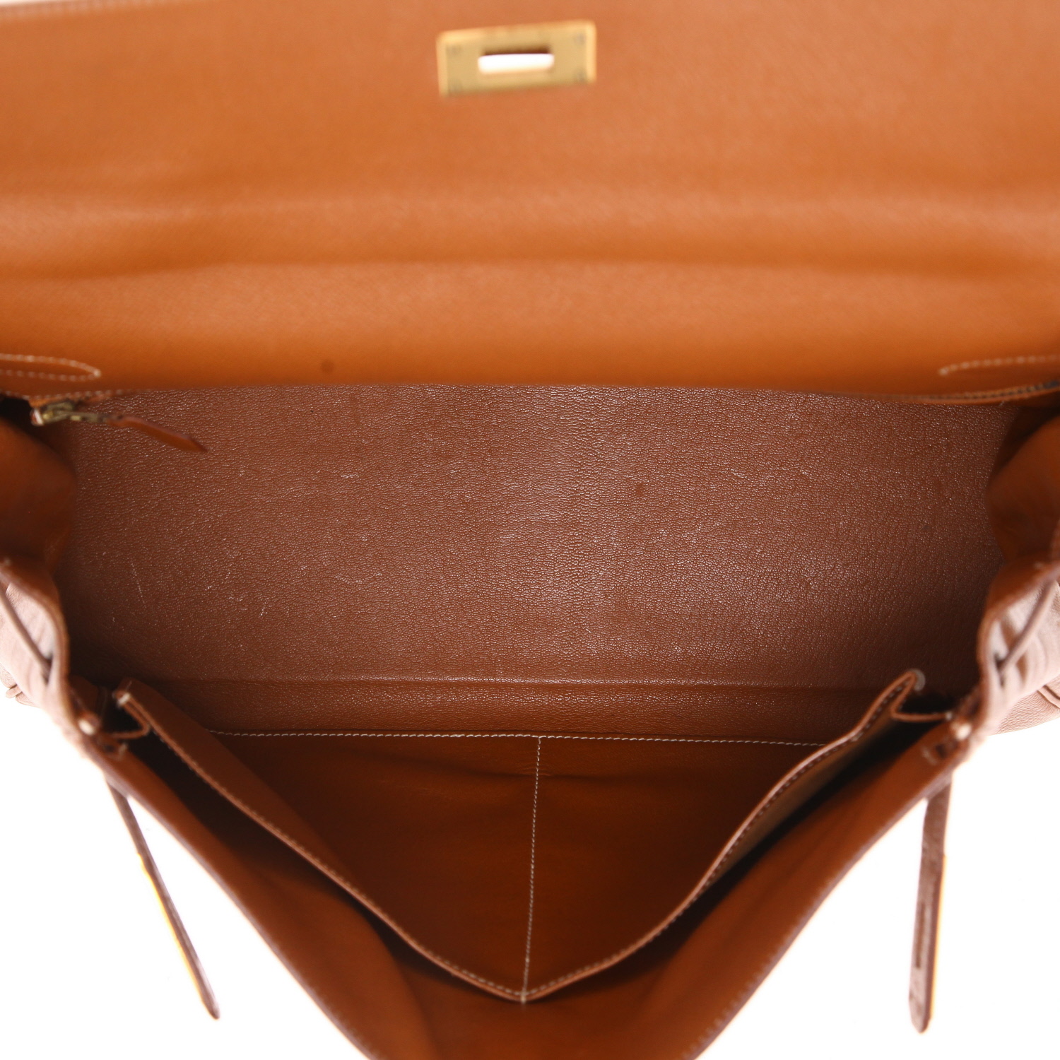 Borsa Hermès  Kelly 35 cm in pelle Courchevel gold - Detail D3