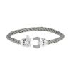 Bracelet Fred Force 10 grand modèle en or blanc et acier - 00pp thumbnail
