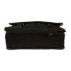 Prada   shoulder bag  in black canvas  and brown leather - Detail D1 thumbnail