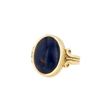 Bague Lalaounis  en or jaune et sodalite