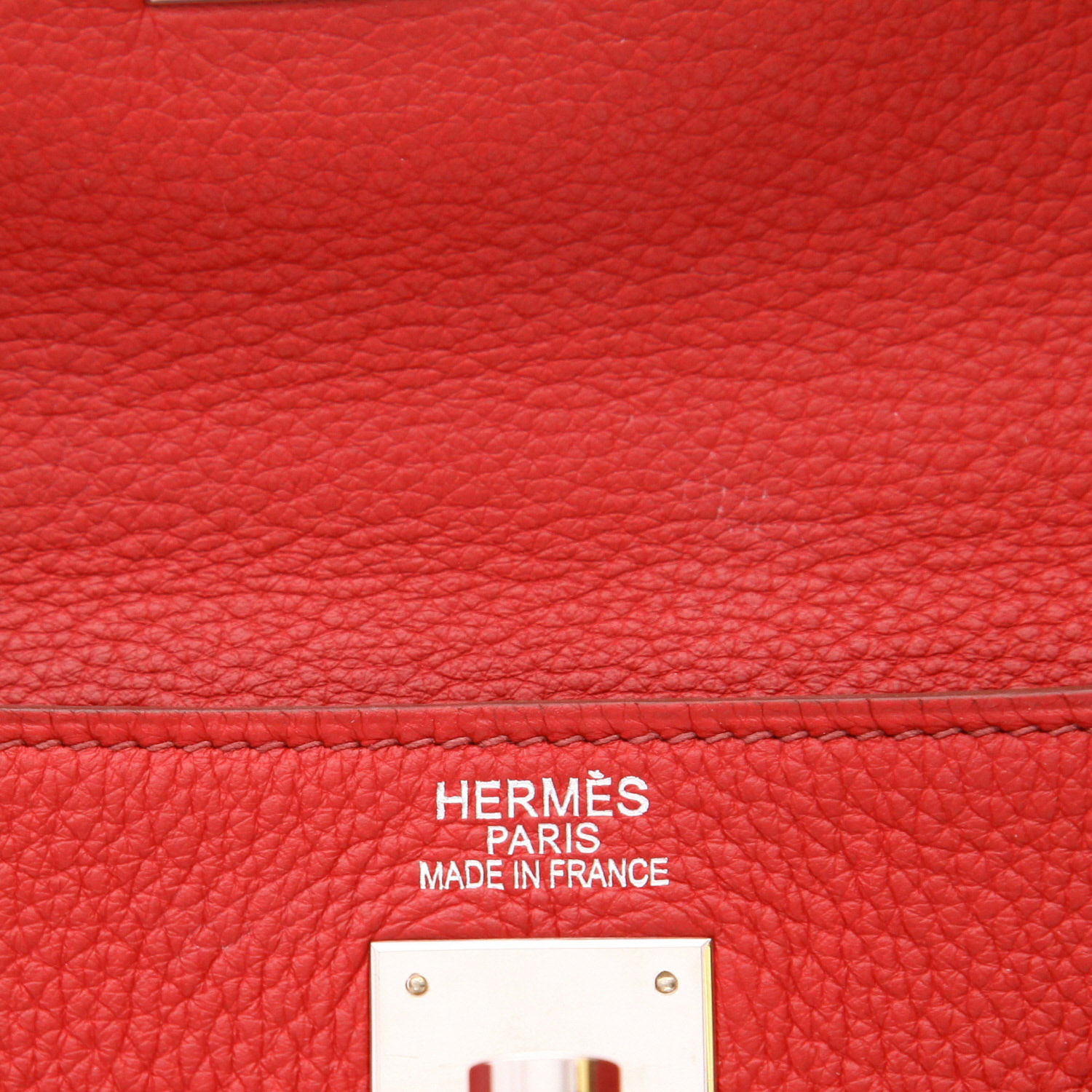 Hermès  Kelly 35 cm handbag  in red leather taurillon clémence - Detail D2