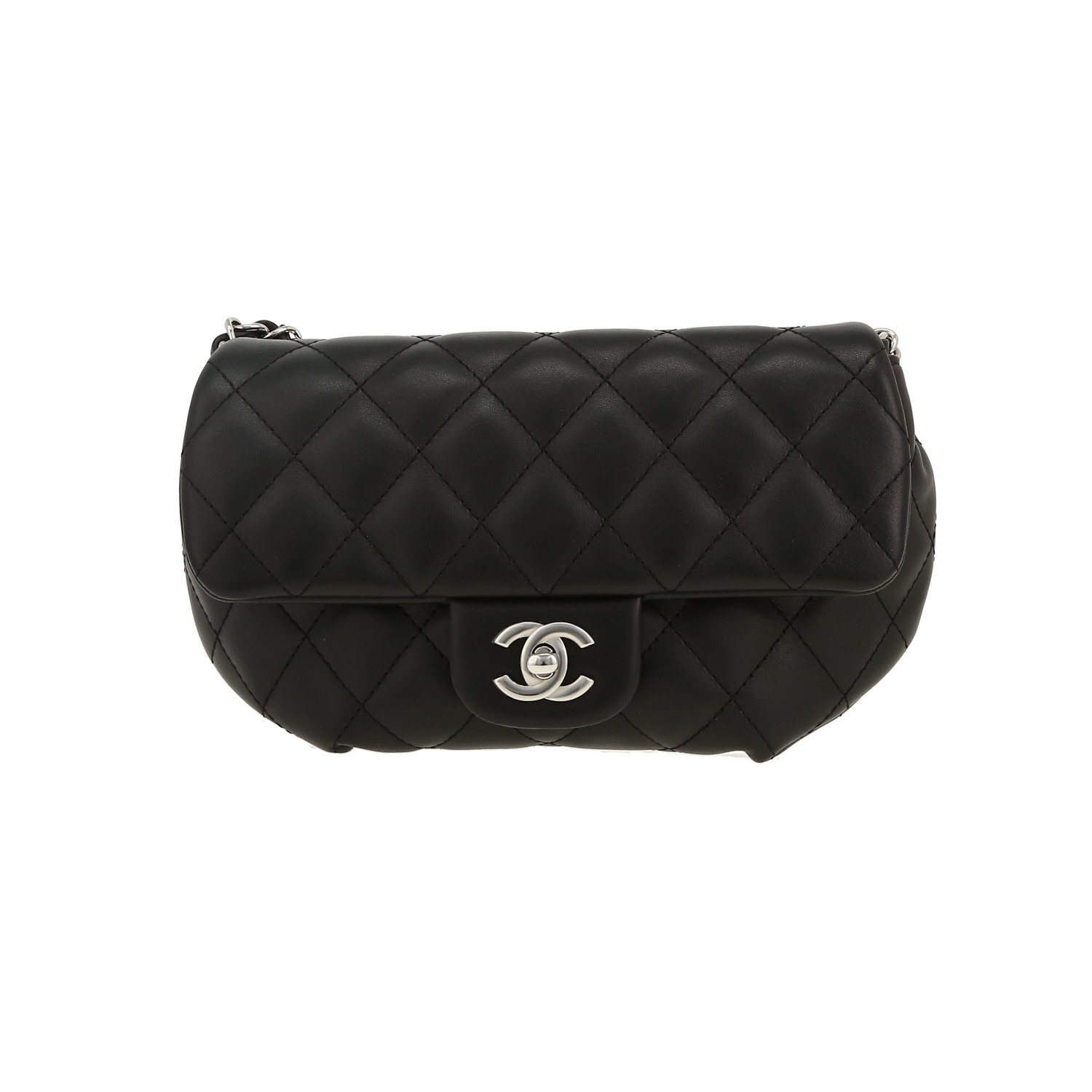 Bolsito-cinturón Chanel  Pochette ceinture en cuero acolchado negro - Detail D4